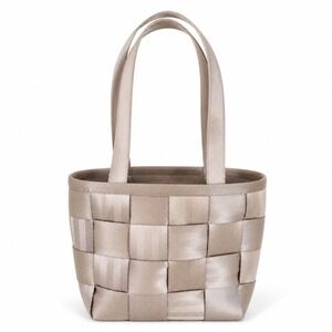 Harveys Seatbelt Bag Small Tote Champagne Beige Woven Y2K Shoulder Handbag USA